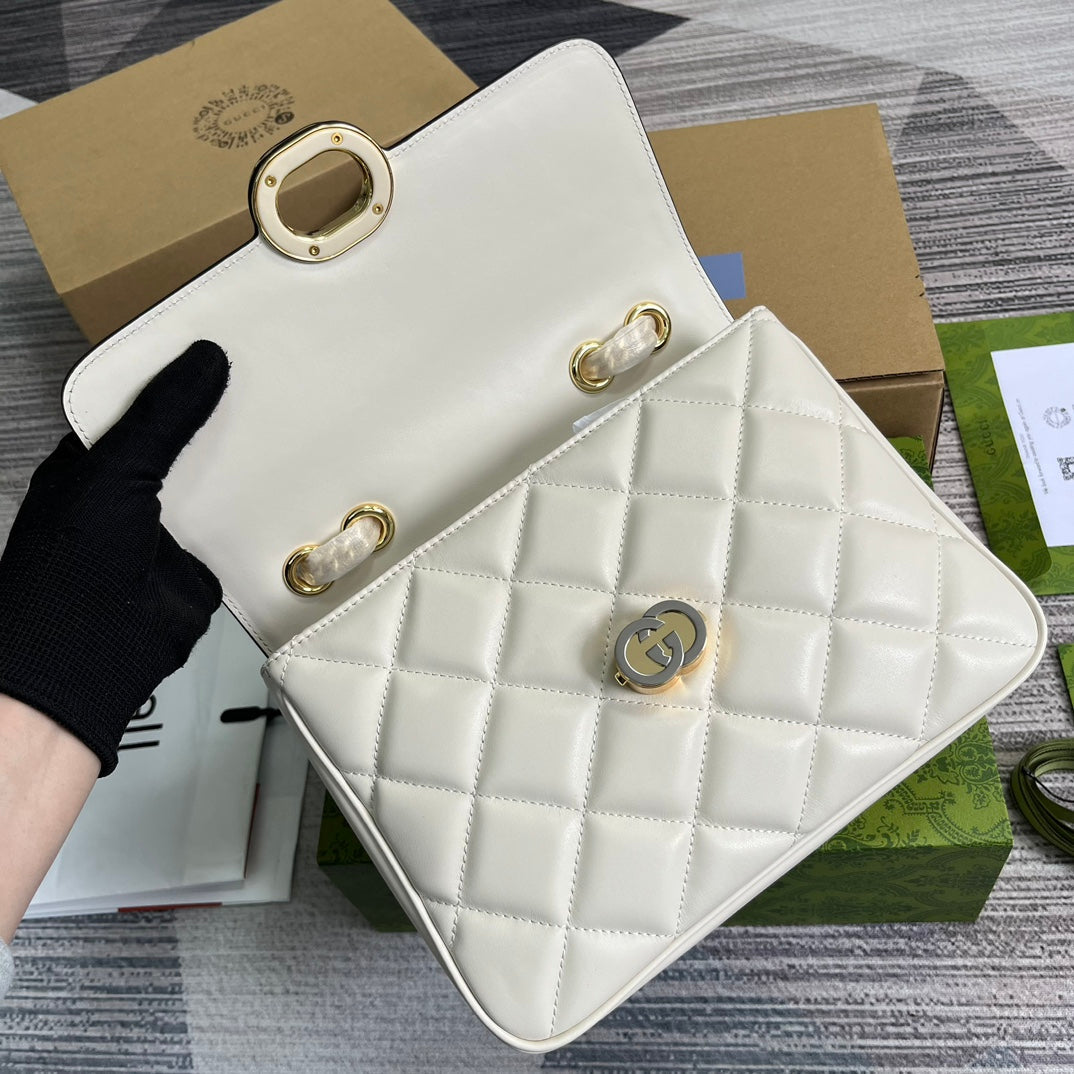 gg deco series 25cm white crossarm underarm shoulder backpack 740834