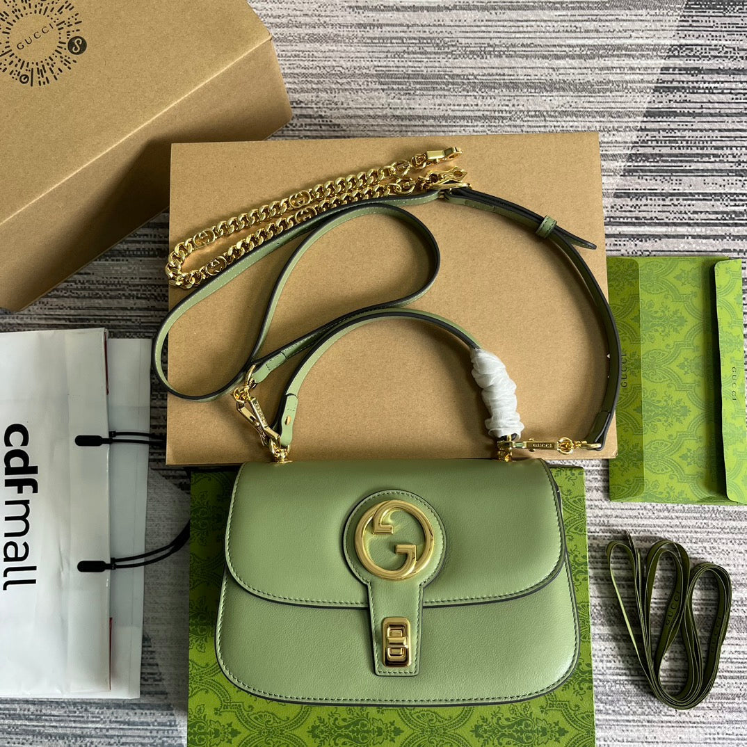 blondie series 23cm light green cross shoulder handbag 735101