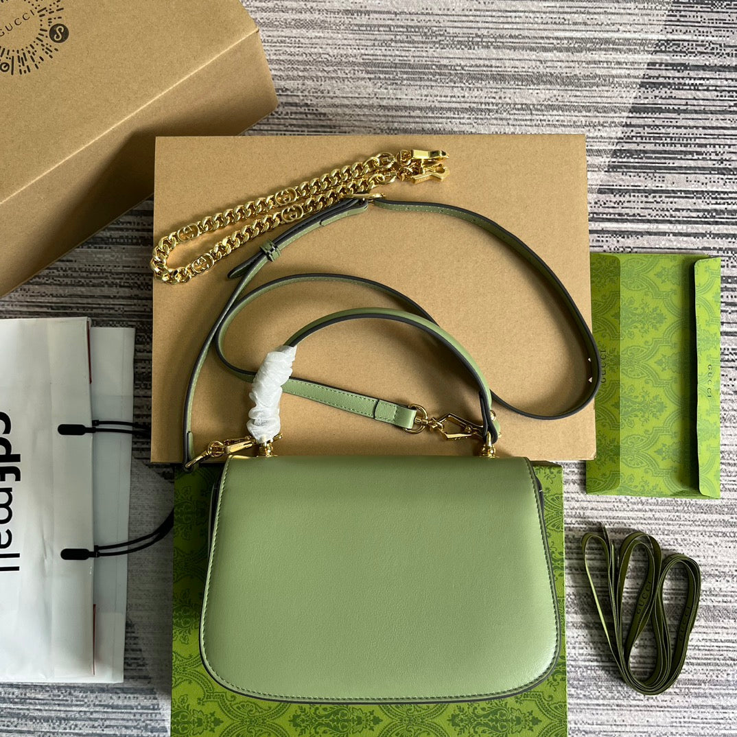 blondie series 23cm light green cross shoulder handbag 735101