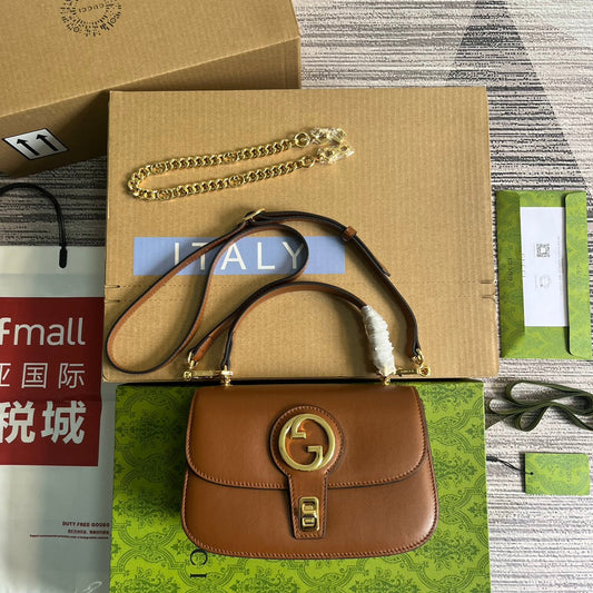 blondie series 23cm brown crossarm underarm handbag 735101