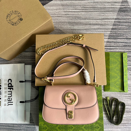 blondie series 23cm pink crossbody single shoulder handbag 735101