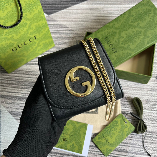 gg blondie12cm black chain crossbody shoulder bag 725219