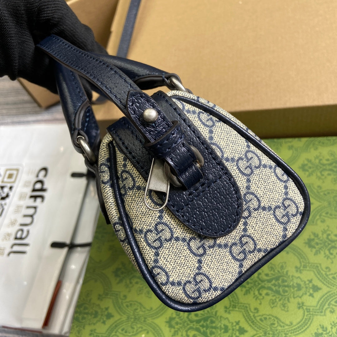 ophidia mini handbag blue handheld underarm shoulder bag