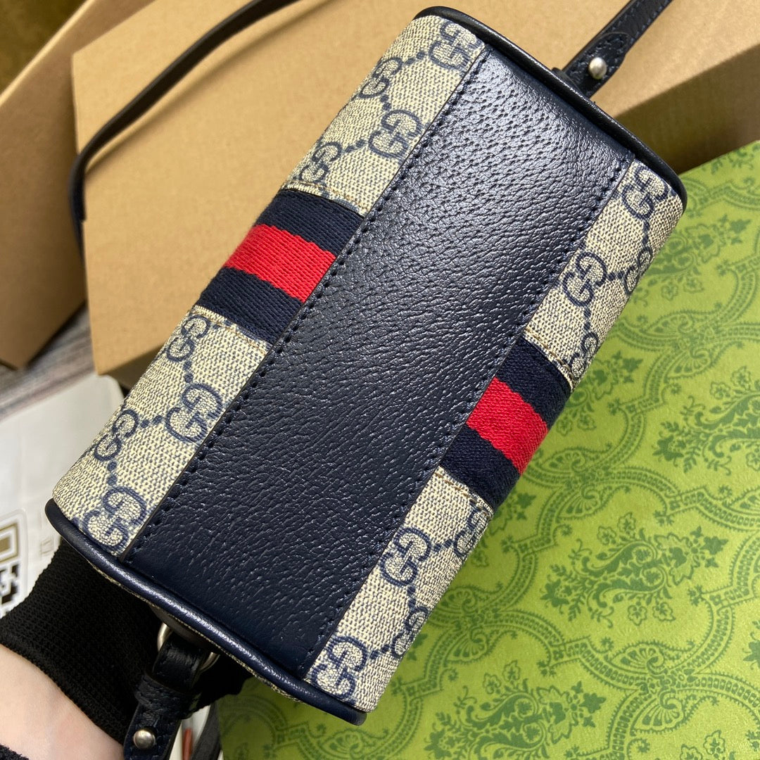 ophidia mini handbag blue handheld underarm shoulder bag