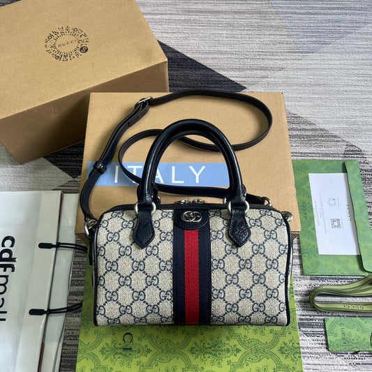 ophidia series gg mini size 14cm blue crossbody handbag 772053