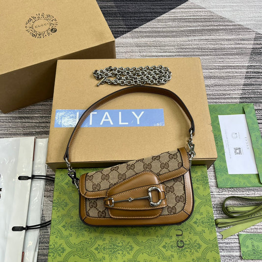 gg horsebit 1955 series brown mini shoulder backpack 774209