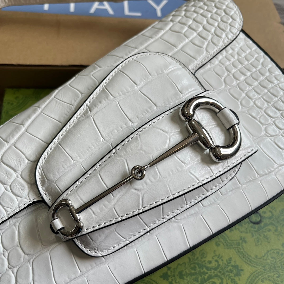 gg horsebit 1955 series small white underarm handbag shoulder backpack 764155
