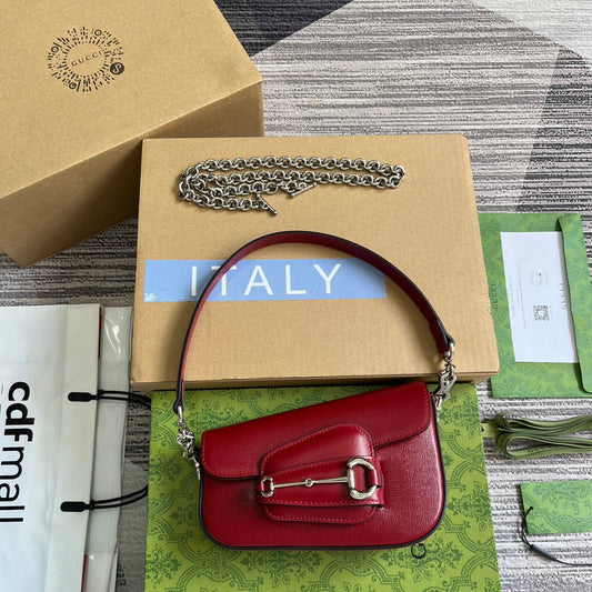 gg red horsebit 1955 series underarm handbag 774209