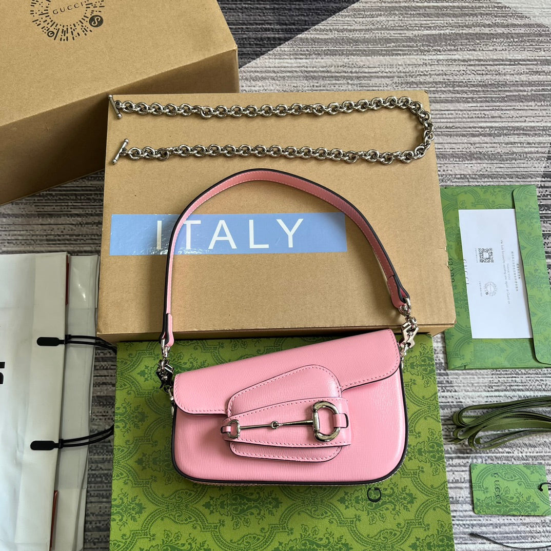 horsebit 1955 pink crossarm bill of lading shoulder bag 774209
