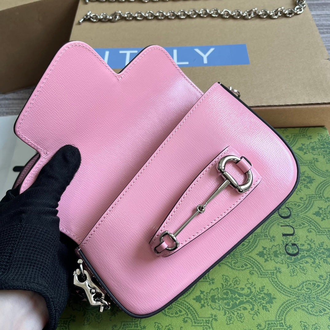 horsebit 1955 pink crossarm bill of lading shoulder bag 774209