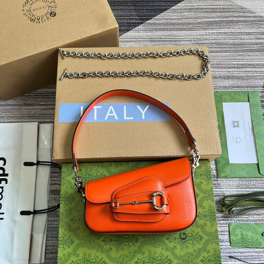 horsebit 1955 series orange underarm shoulder backpack 774209