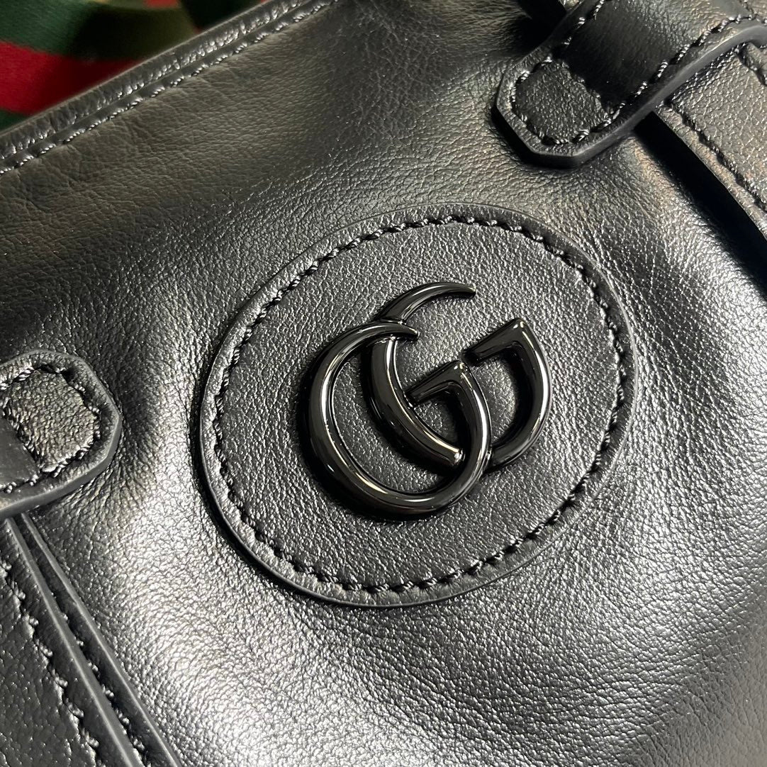 28cm black large capacity small leather travel crossbody handbag 725701