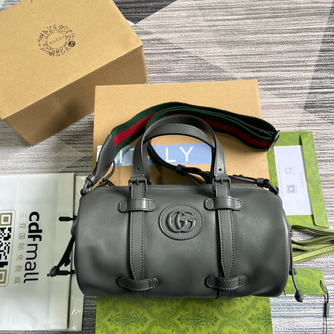 28cm gray underarm bucket hand held crossbody single shoulder handbag 725701