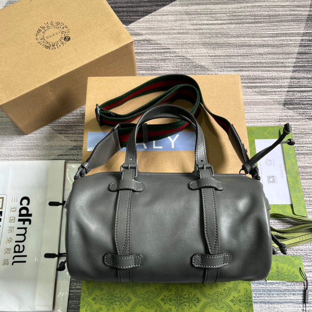 28cm gray underarm bucket hand held crossbody single shoulder handbag 725701
