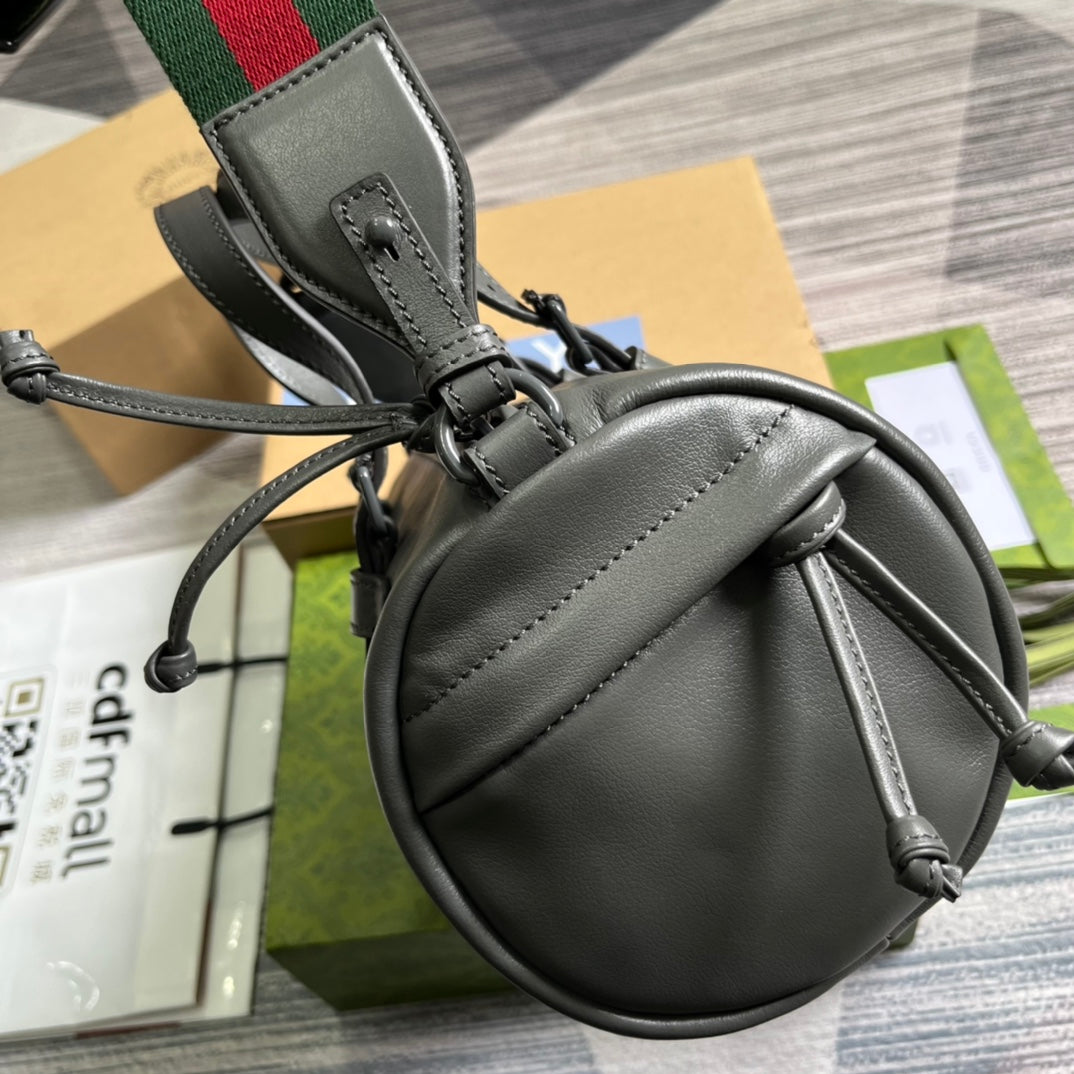 28cm gray underarm bucket hand held crossbody single shoulder handbag 725701