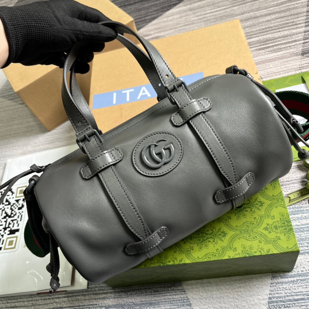 28cm gray underarm bucket hand held crossbody single shoulder handbag 725701