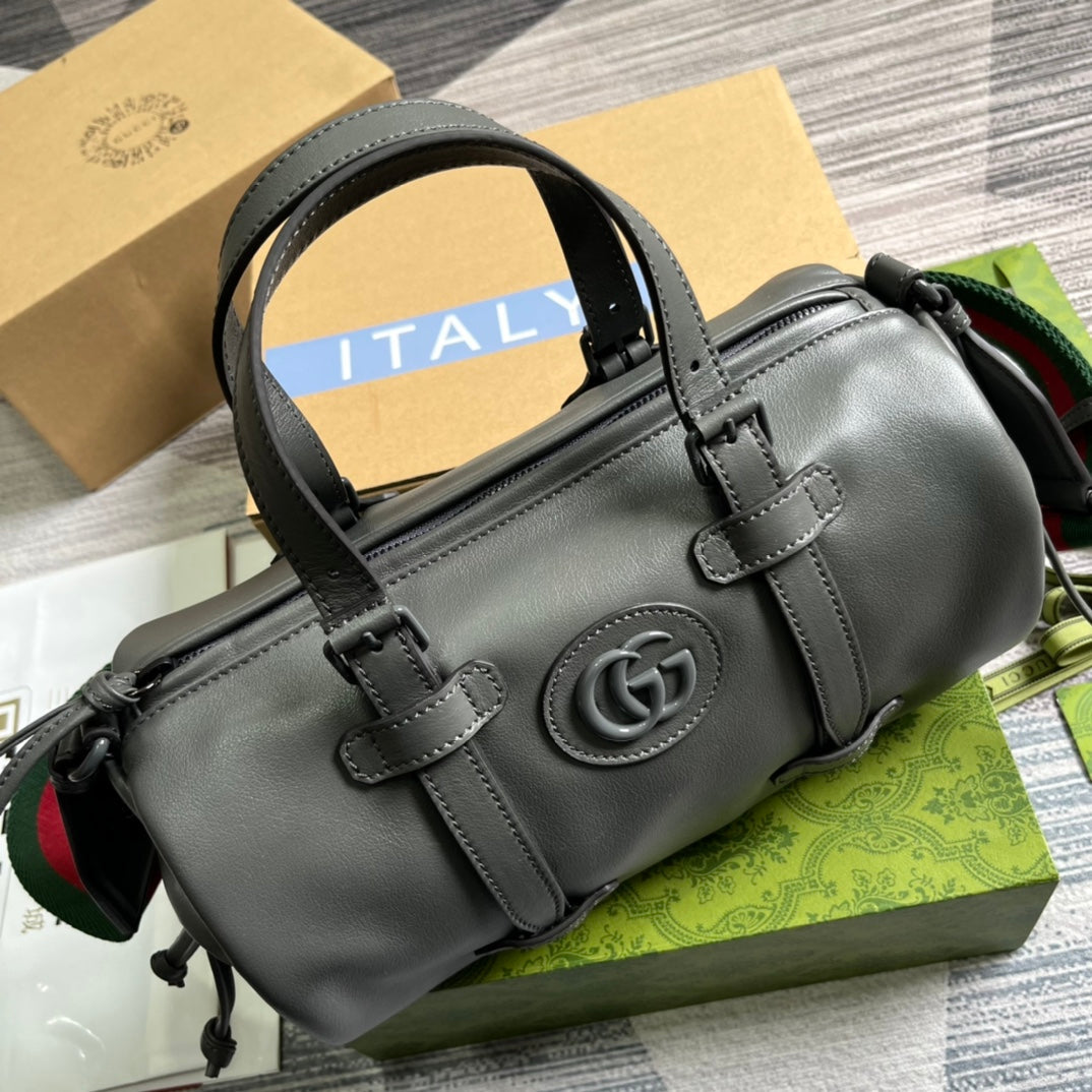 28cm gray underarm bucket hand held crossbody single shoulder handbag 725701