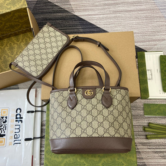 ophidia series 22cm brown handheld crossbody tote bag 811716
