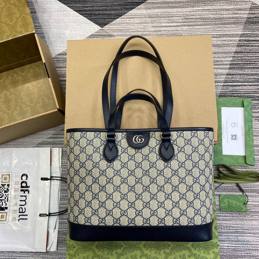 gg ophidia 31cm blue handheld shoulder bag 765043