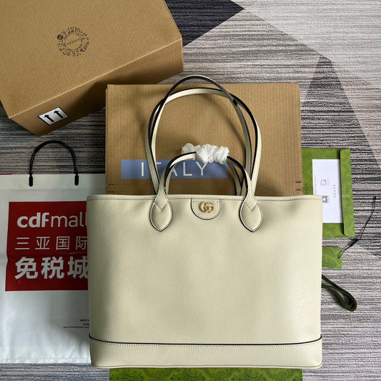 gg 38cm white tote bag shopping bag 739730