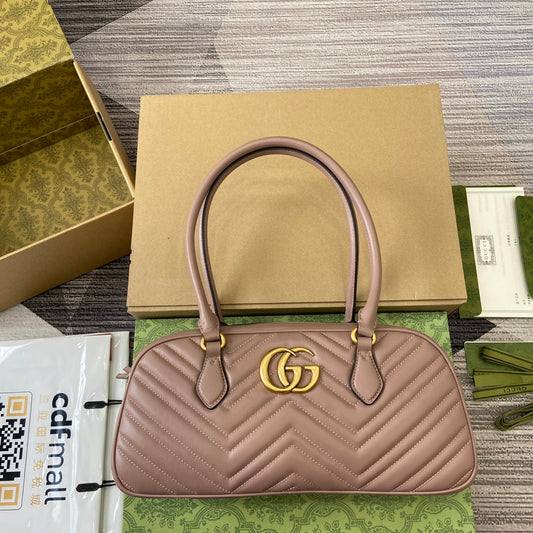 gg marmont series nude pink hand held shoulder bag 795218