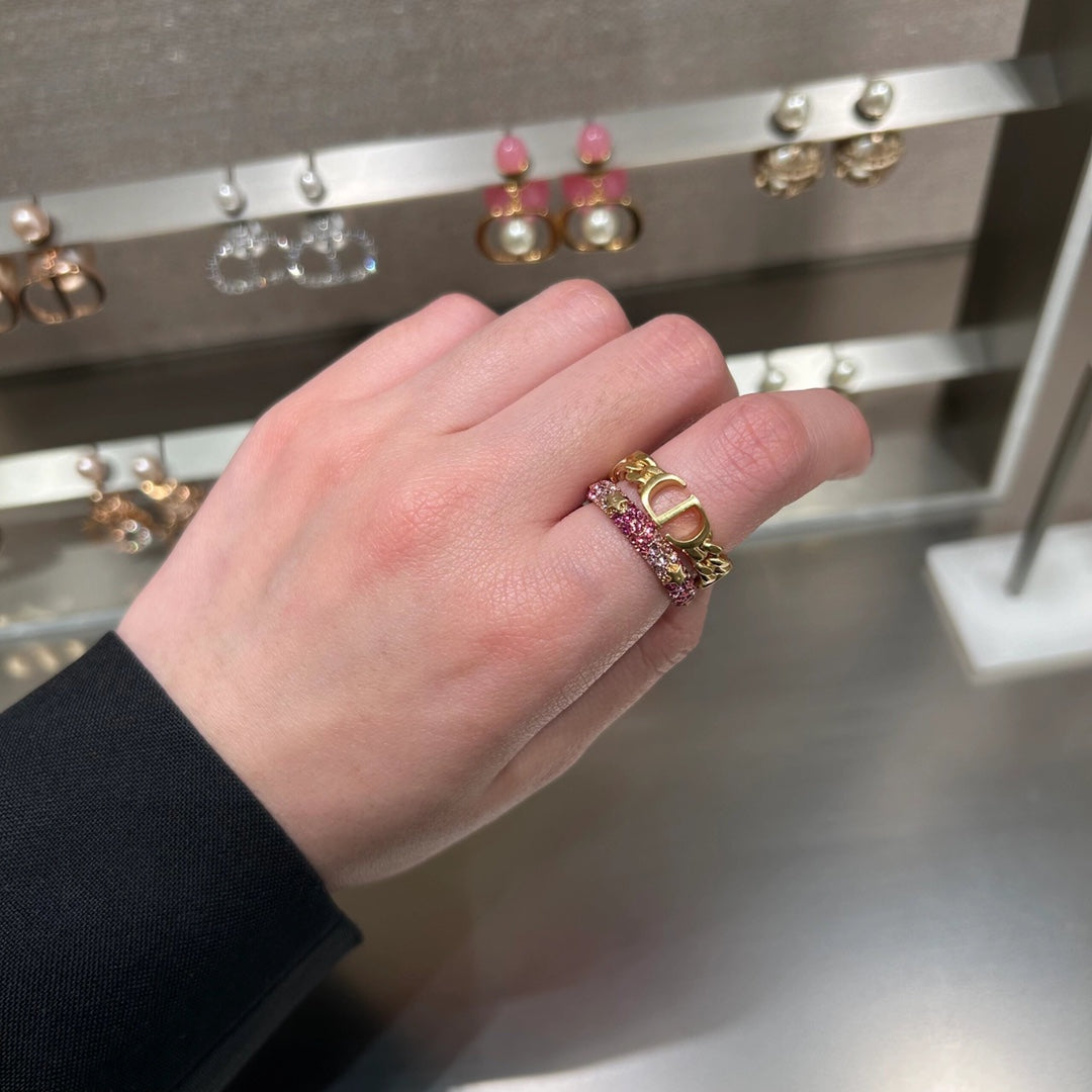 fashionable and versatile gold m size full diamond ring jza57
