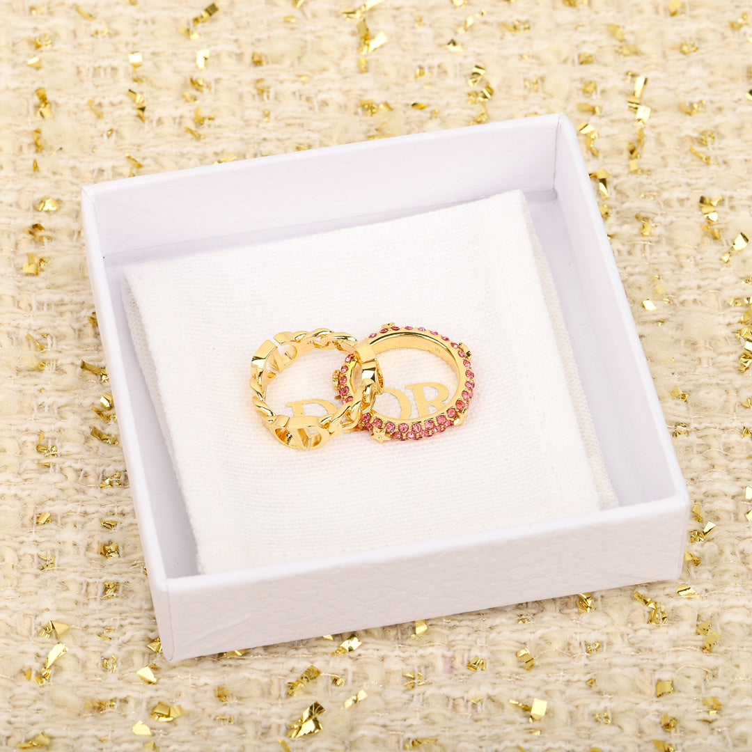fashionable and versatile gold m size full diamond ring jza57