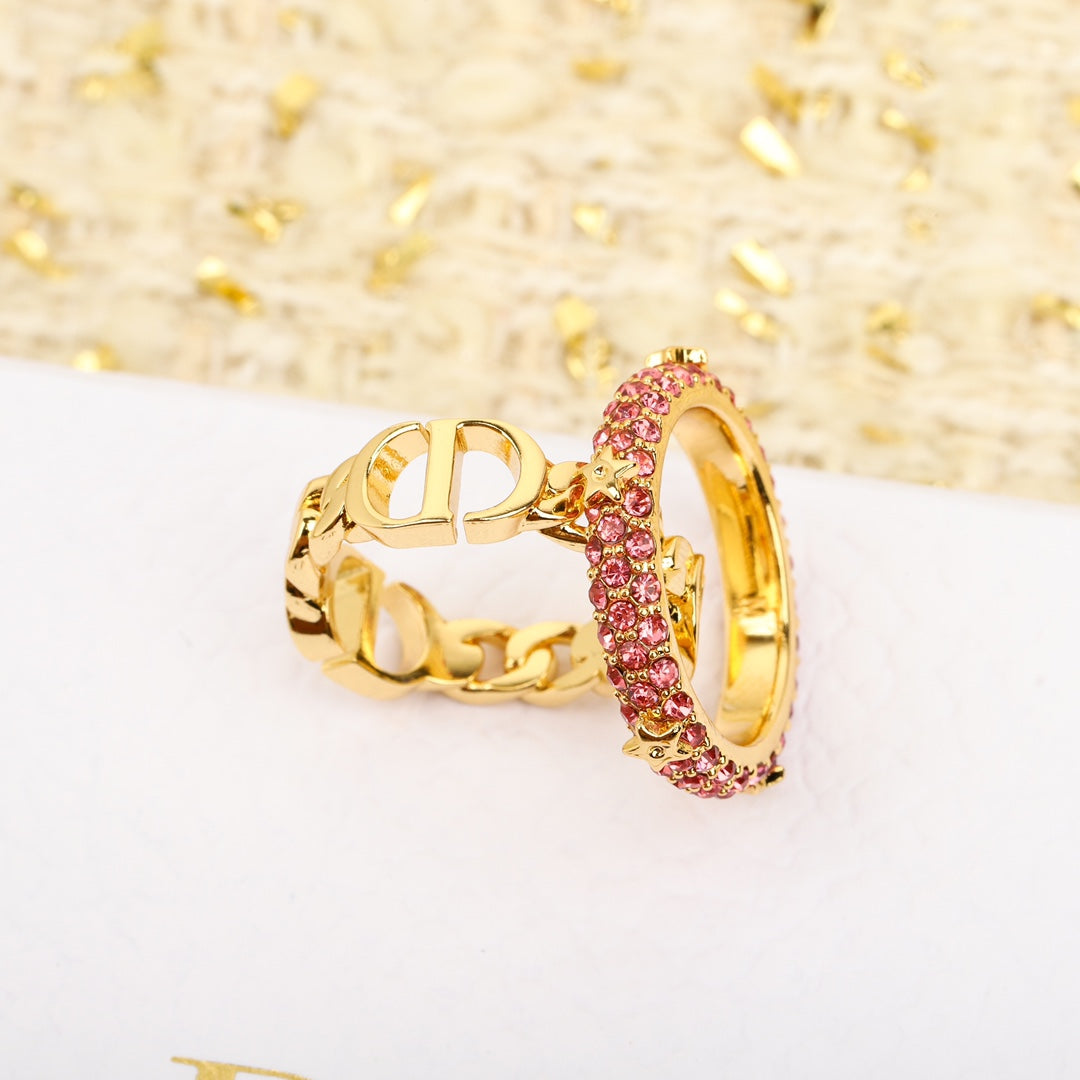 fashionable and versatile gold m size full diamond ring jza57