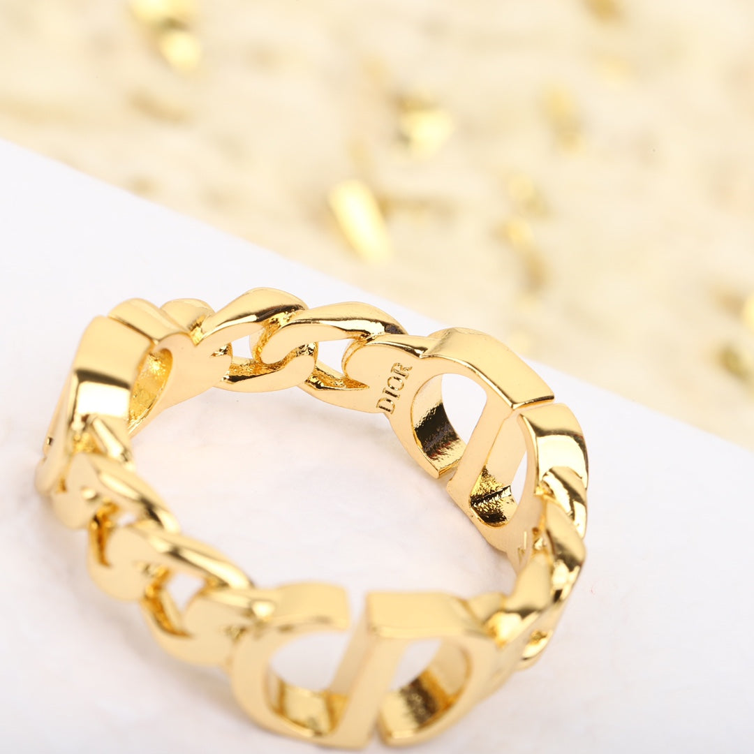 fashionable and versatile gold m size full diamond ring jza57