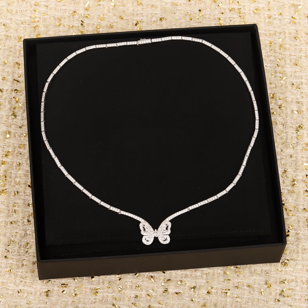 Premium 925 sterling silver butterfly necklace XLA127