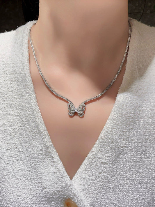 Premium 925 sterling silver butterfly necklace XLA127