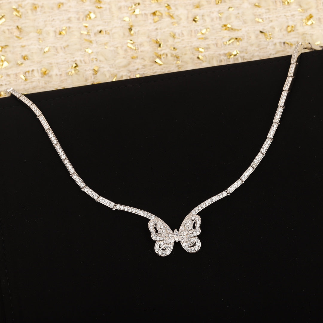 Premium 925 sterling silver butterfly necklace XLA127