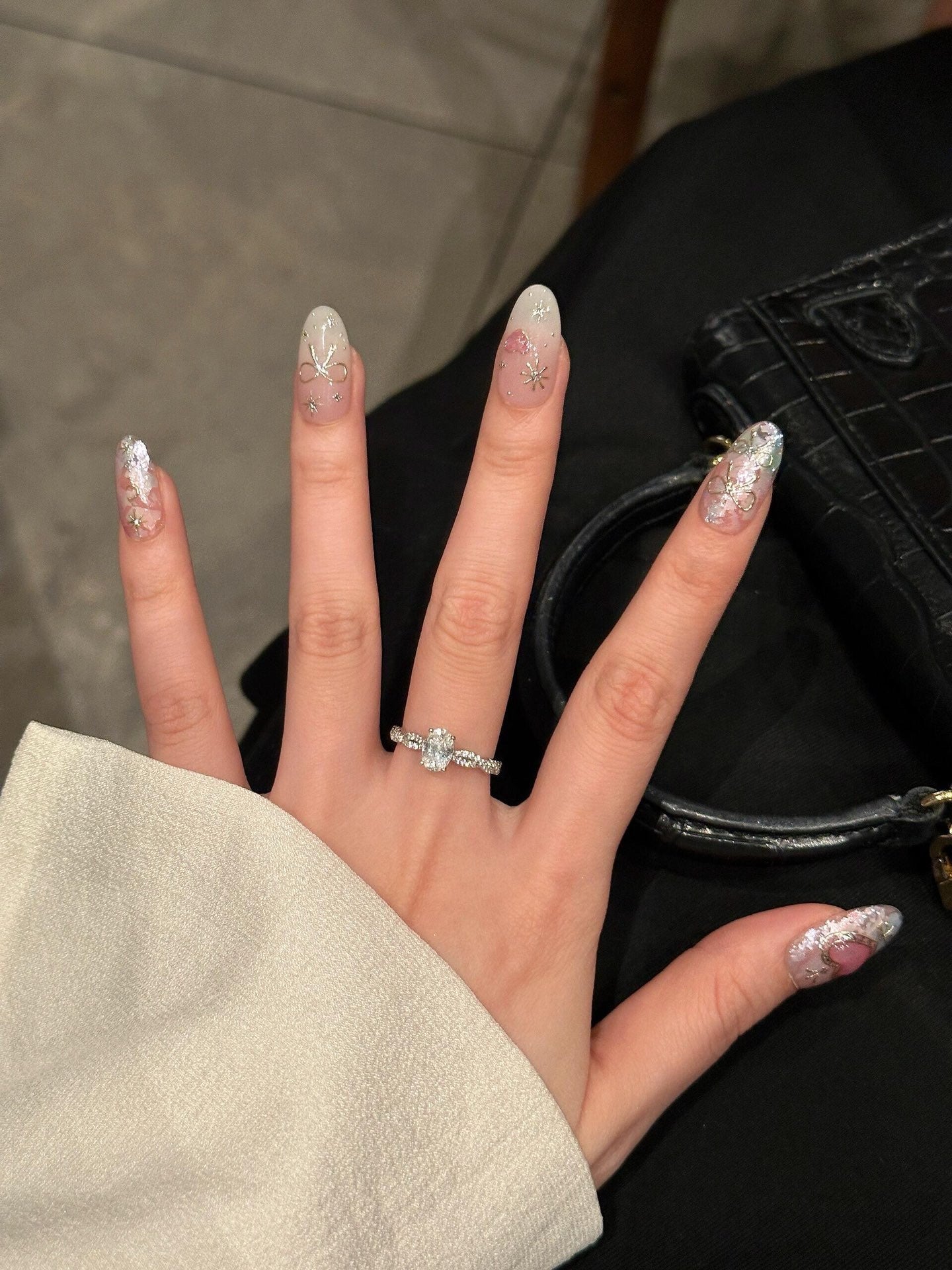 18k sterling silver rich lady series egg shaped ring jza58