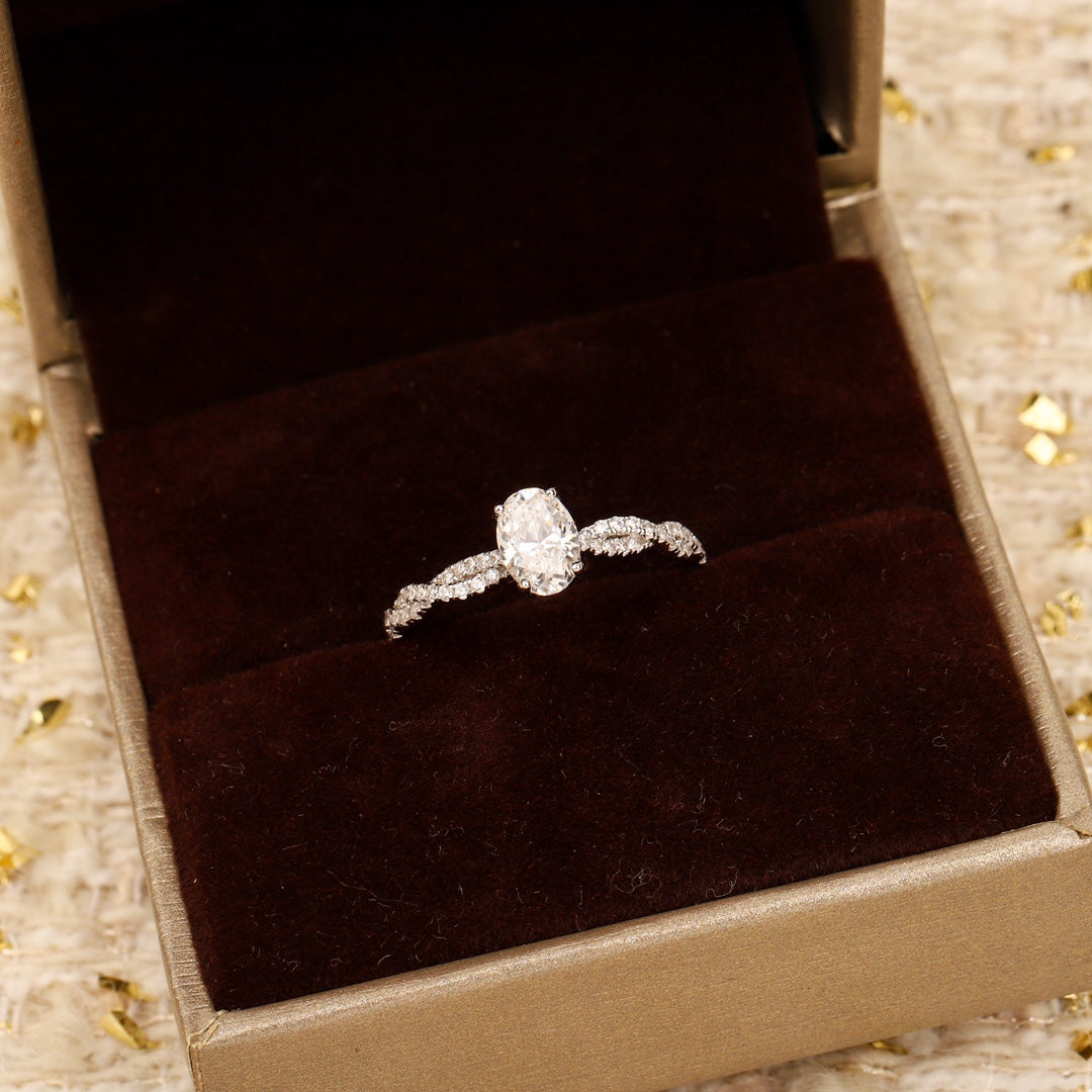 18k sterling silver rich lady series egg shaped ring jza58