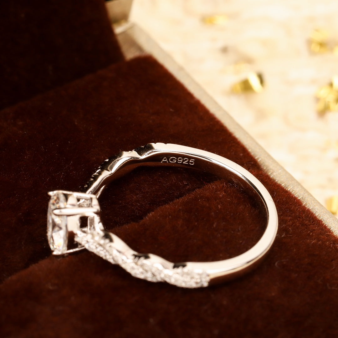 18k sterling silver rich lady series egg shaped ring jza58