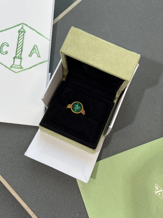 perlee couriers lucky bead peacock gold ring jza54
