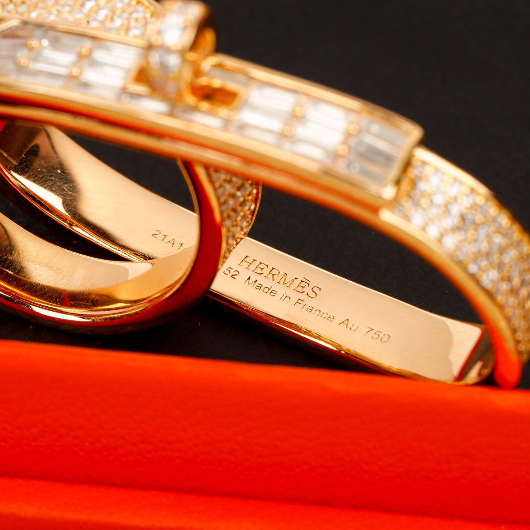 925 silver pig nose full diamond double ring rose gold ring jza51