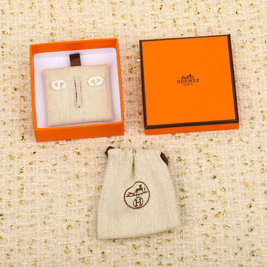 h pig nose versatile hollow silver earrings eha200