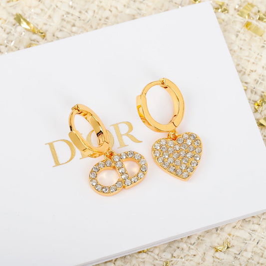 crystal love letter gold ear ring eha201