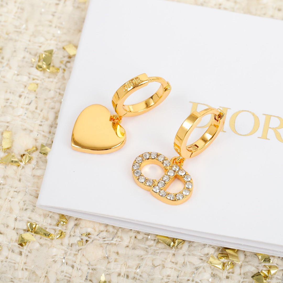 crystal love letter gold ear ring eha201