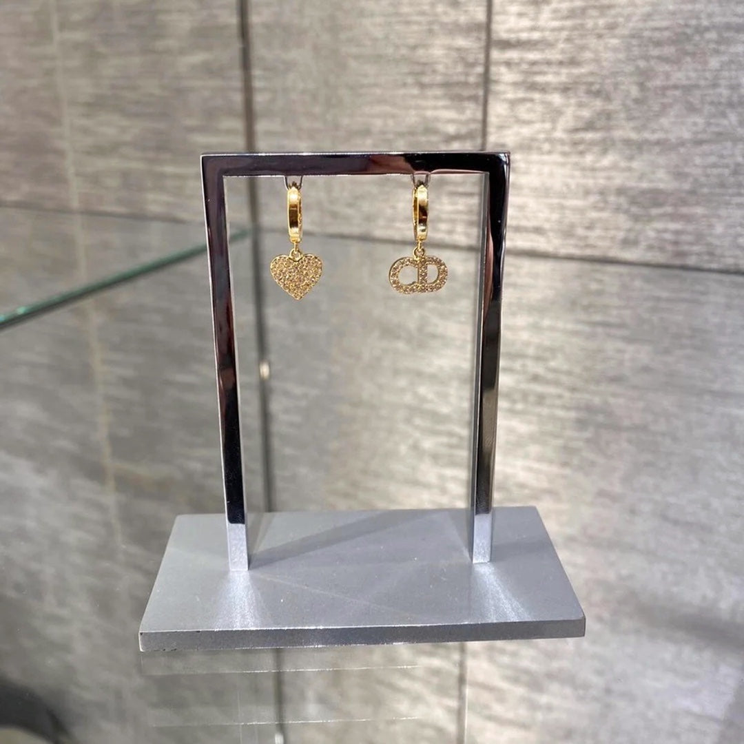 crystal love letter gold ear ring eha201