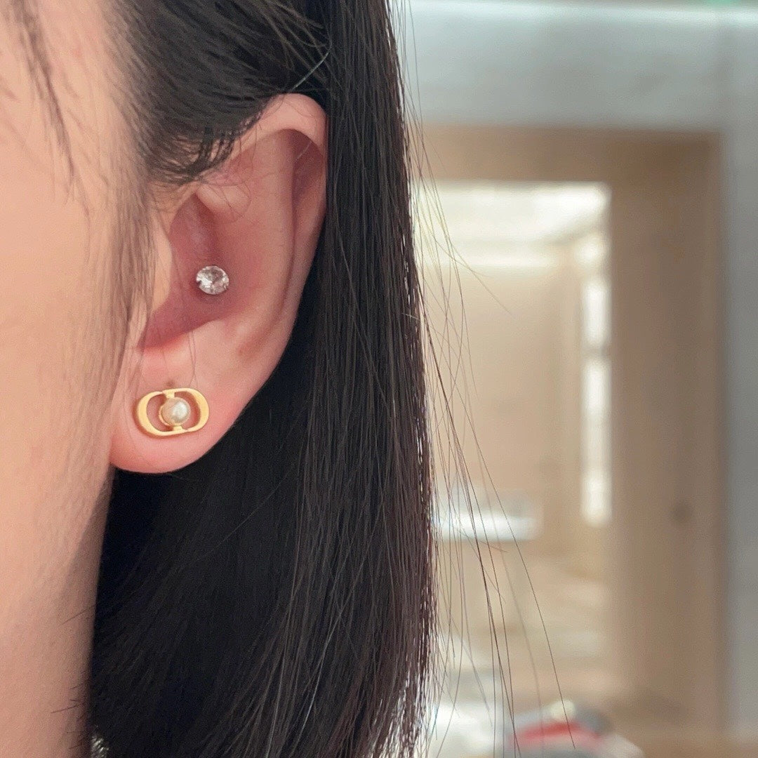 cd mini pearl gold earrings eha202