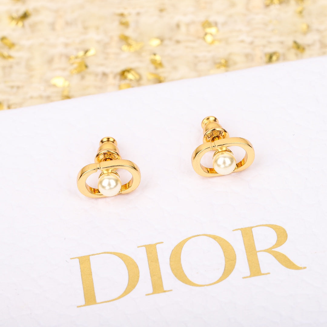 cd mini pearl gold earrings eha202