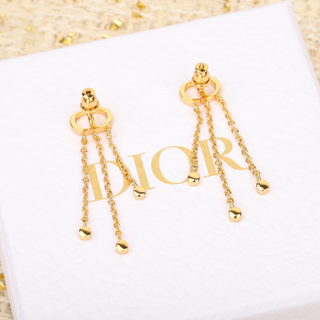 new tassel pearl rhinestone gold earrings eha214