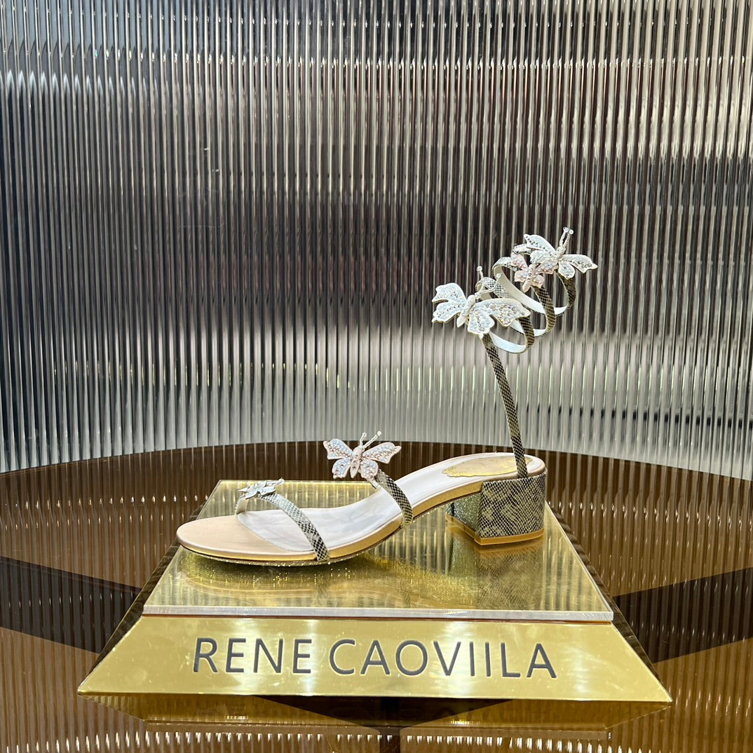snake shaped butterfly wrapped ankle loop high heeled sandals xzh219