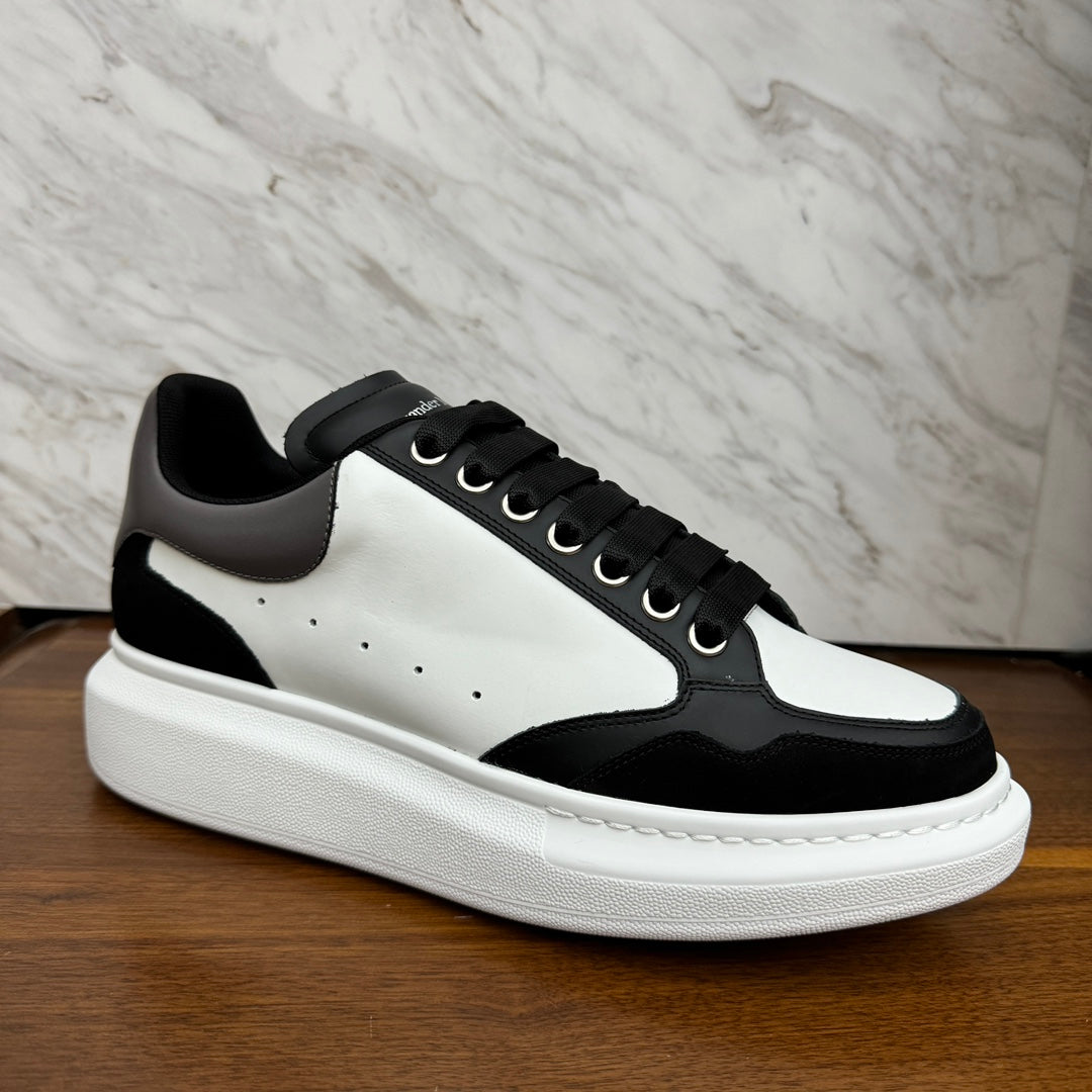 White white shoes men's spliced black and white contrasting leather board shoes sneakers XZH214