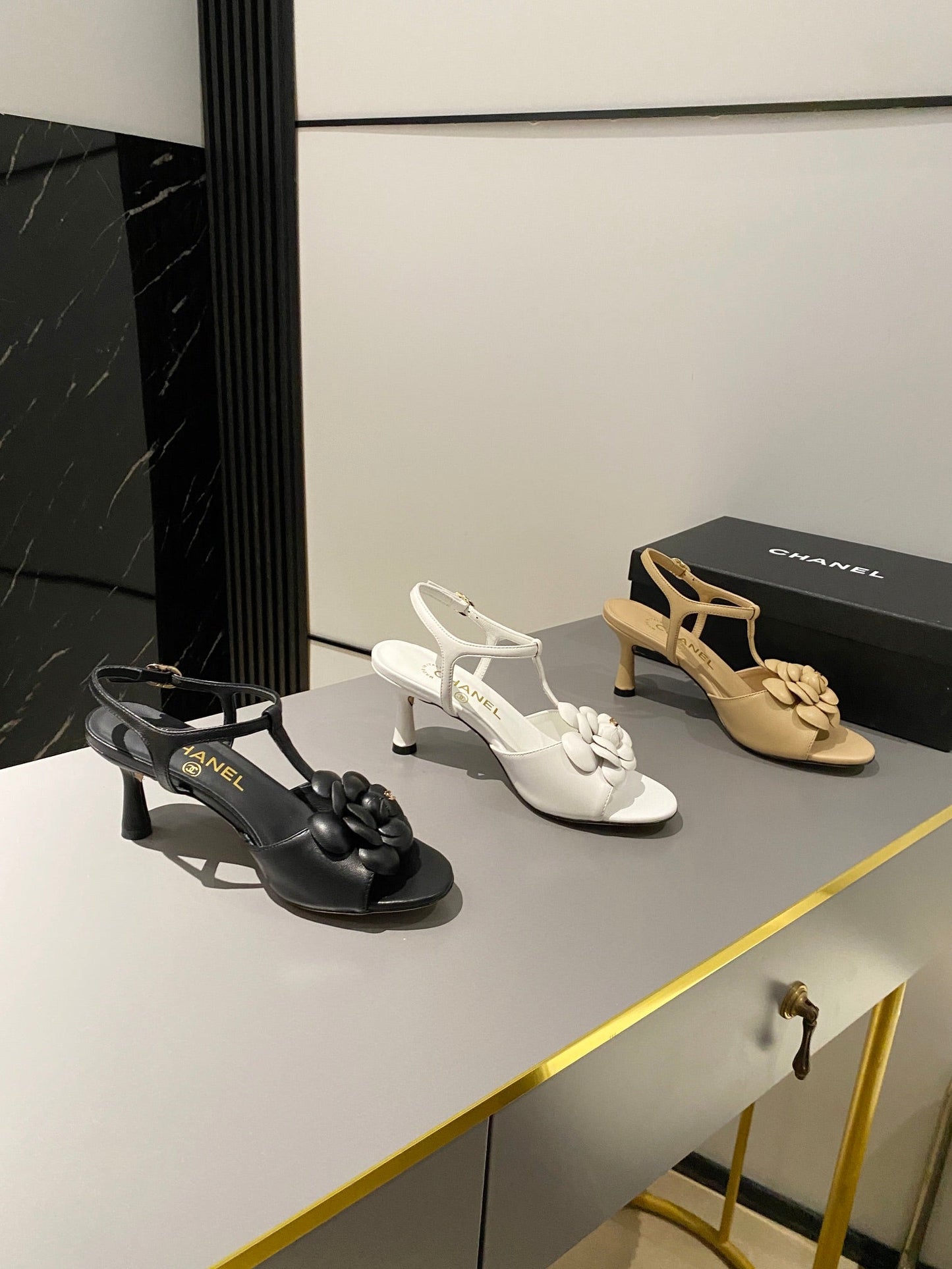 round head mountain camellia black high heeled water platform sandals xzh222