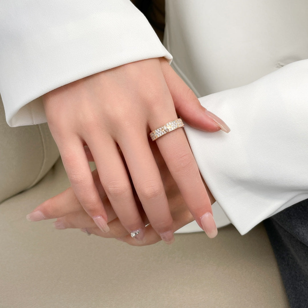 h full diamond lock head pig nose platinum ring