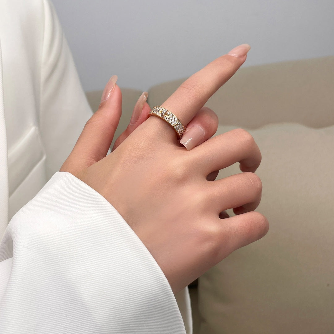 h full diamond lock head pig nose platinum ring