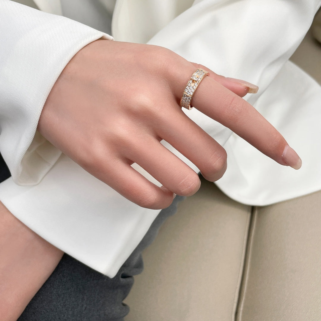 h full diamond lock head pig nose platinum ring